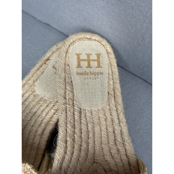 Haute Hippie Nyssa Gold Woven Espadrille Slide Sandals Womens 8.5M Buckle Boho - Picture 4 of 8